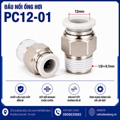 ĐẦU NỐI KHÍ NÉN THẲNG TRẮNG - REN NGOÀI