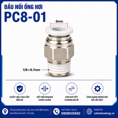 ĐẦU NỐI KHÍ NÉN THẲNG TRẮNG - REN NGOÀI