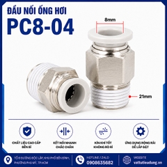 ĐẦU NỐI KHÍ NÉN THẲNG TRẮNG - REN NGOÀI