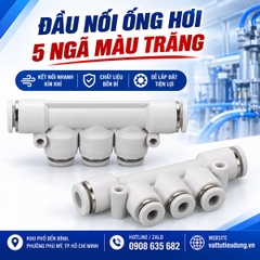 ĐẦU NỐI ỐNG HƠI 5 NGÃ MÀU TRẮNG