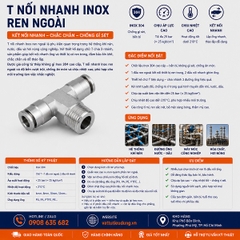 T NỐI NHANH INOX REN NGOÀI