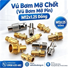 Vú Bơm Mỡ Chốt (Vú Bơm Mỡ Pin) M12x1.25 Đồng