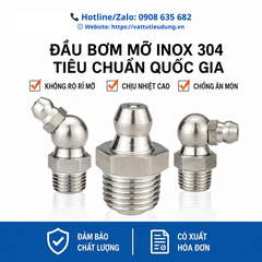 Vú Mỡ Inox 304 M16x1.5 45 Độ