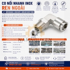 CO NỐI NHANH INOX REN NGOÀI