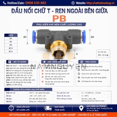 Đầu nối chữ T- Ren ngoài bên giữa