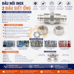 ĐẦU NỐI INOX 2 ĐẦU SIẾT ỐNG