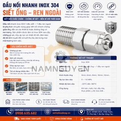 ĐẦU NỐI INOX SIẾT ỐNG REN NGOÀI