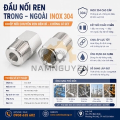 ĐẦU NỐI REN TRONG – REN NGOÀI INOX 304
