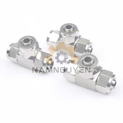 ĐẦU NỐI INOX 304 DẠNG CHỮ T – 3 ĐẦU SIẾT ỐNG