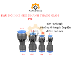 ĐẦU NỐI KHÍ NÉN NHANH THẲNG GIẢM PG