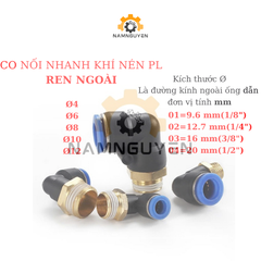 CO NỐI NHANH KHÍ NÉN - REN NGOÀI