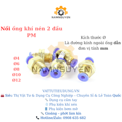 NỐI ỐNG KHÍ 2 ĐẦU PM