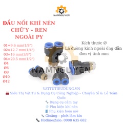 ĐẦU NỐI KHÍ NÉN CHỮ Y - REN NGOÀI