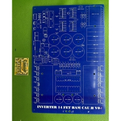 PCB bo mạch kích điện 14 fet cách li băm cầu H (sợi thủy tinh FR4) chưa kèm dao động