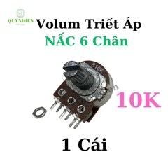 Biến trở Volum Nấc - khía, triết áp Đôi  6 Chân B10K