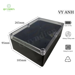 Hộp Nhựa Vy Anh 265x185x95mm Màu Đen Nắp Trong