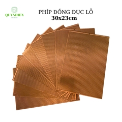 Bo Mạch Phíp Đồng Đục Lỗ Kích Thước 30x23 cm Bảng Mạch Đục Lỗ Sẵn PCB Nâu