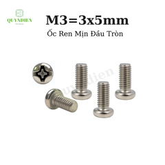 Ốc Ren Mịn Đầu Tròn OT M3=3x5mm