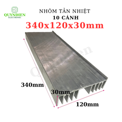 Nhôm Tản Nhiệt 10 Cánh Lớn 340x120x30mm Loại Dầy