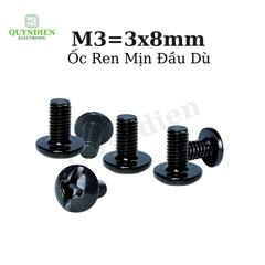 Ốc Vít Ren Mịn Đầu Dù M3x8mm - Túi 500 Con