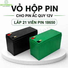 Vỏ Hộp Đựng Pin 18650 màu Xanh kèm khung