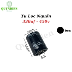 Tụ Lọc Nguồn 330uf 450v (30x41mm) Màu Đen
