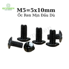 Ốc Vít Đầu Dù Ren Mịn M5=5x10mm Màu Đen