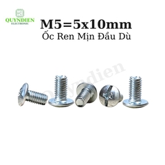 Ốc Vít Đầu Dù Ren Mịn M5=5x10mm Màu Trắng