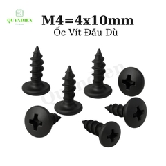 Ốc vít nhọn M4x10mm đầu tròn dài 10mm - 1.000 Con