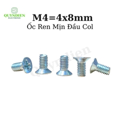 Ốc vít đầu COL Trắng M4 Ren Mịn 4mm Dài 8mm