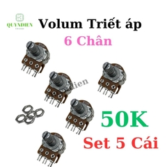 Volum biến trở Triết áp đôi 6 chân WH148 B50K