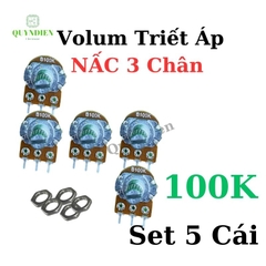 Biến trở 3 chân Volum Triết áp đơn nấc khía B100K