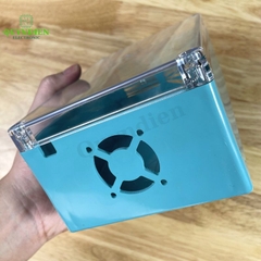 Hộp nhựa VY ANH khoan sẵn 200x120x80mm Xanh nắp Trong