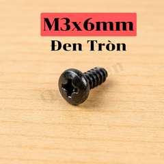 Ốc Vít Nhọn Đầu Tròn M3 Màu Đen 3x6mm