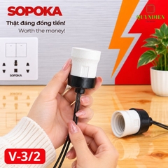Đuôi Đèn Sứ Ren Vặn Xoáy E27 Chịu Nhiệt Cao SOPOKA