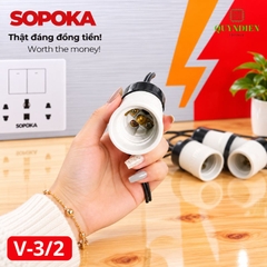 Đuôi Đèn Sứ Ren Vặn Xoáy E27 Chịu Nhiệt Cao SOPOKA