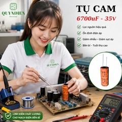 Tụ lộc nguồn LBG 6700uF 35V màu CAM chân mềm (18x40mm)