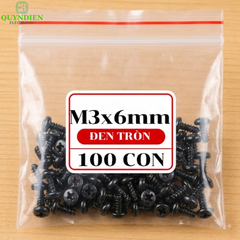 Ốc Vít Nhọn Đầu Tròn M3 Màu Đen 3x6mm