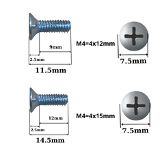 Ốc vít M4 dài 12mm dài15mm đầu col ren mịn Túi 100 con