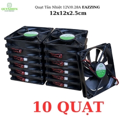 Quạt Tản Nhiệt Không Chổi Than DC 12V 0.28A 120x120x25mm Vuông Làm Mát Tủ Điện, Nguồn, Máy In 3D, PC