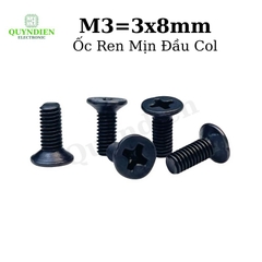Ốc vít ren mịn M3x8mm đầu COL dài 8mm - 100 Con