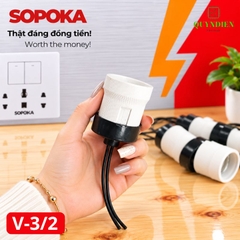 Đuôi Đèn Sứ Ren Vặn Xoáy E27 Chịu Nhiệt Cao SOPOKA