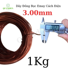Dây ĐỒNG bọc emay cách điện size 3.00mm - Cuộn 1Kg