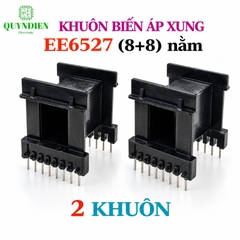Khuôn Biến Áp Xung EE6527 Nằm Đen (8+8 Chân)