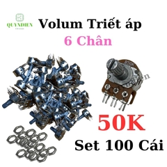 Volum biến trở Triết áp đôi 6 chân WH148 B50K