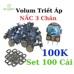 Biến trở 3 chân Volum Triết áp đơn nấc khía B100K