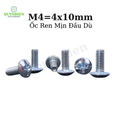 Ốc Vít Đầu Dù Ren Mịn M4=4x10mm Màu Trắng
