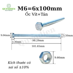 Ốc Vít M6x100mm Có Kèm Tán