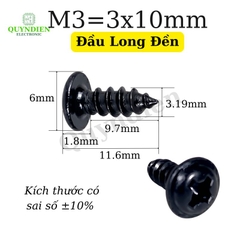 Ốc Vít Nhọn Đầu Long Đền M3x10mm