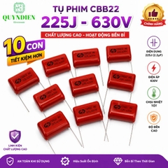 Tụ Kẹo Nâu Đỏ CBB22 225J 630V